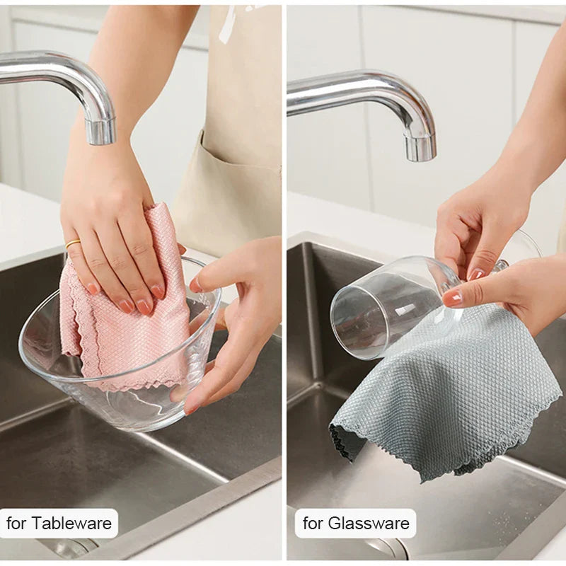 10pcs Microfiber Glass Cleaning Cloths